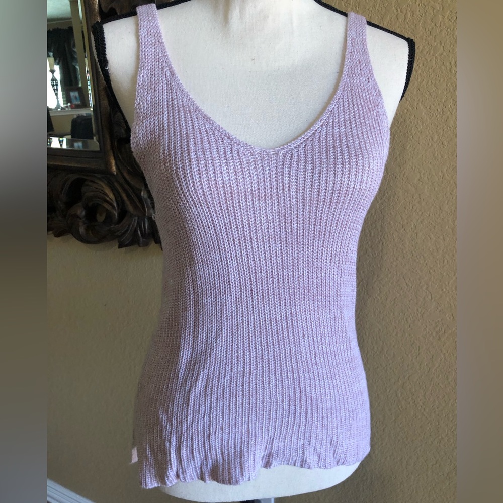 Cotton On pink Marled Knit V-Neck Tank Top Sleeveless XS